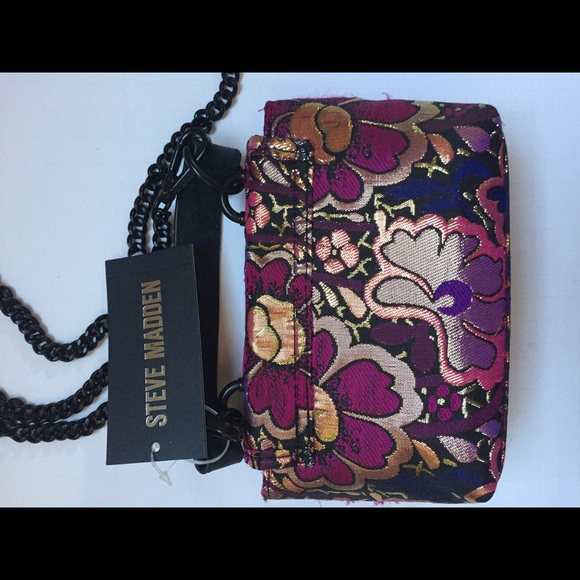 NWT STEVE MADDEN FLORAL BAG W/ detachable strap - Picture 2 of 10